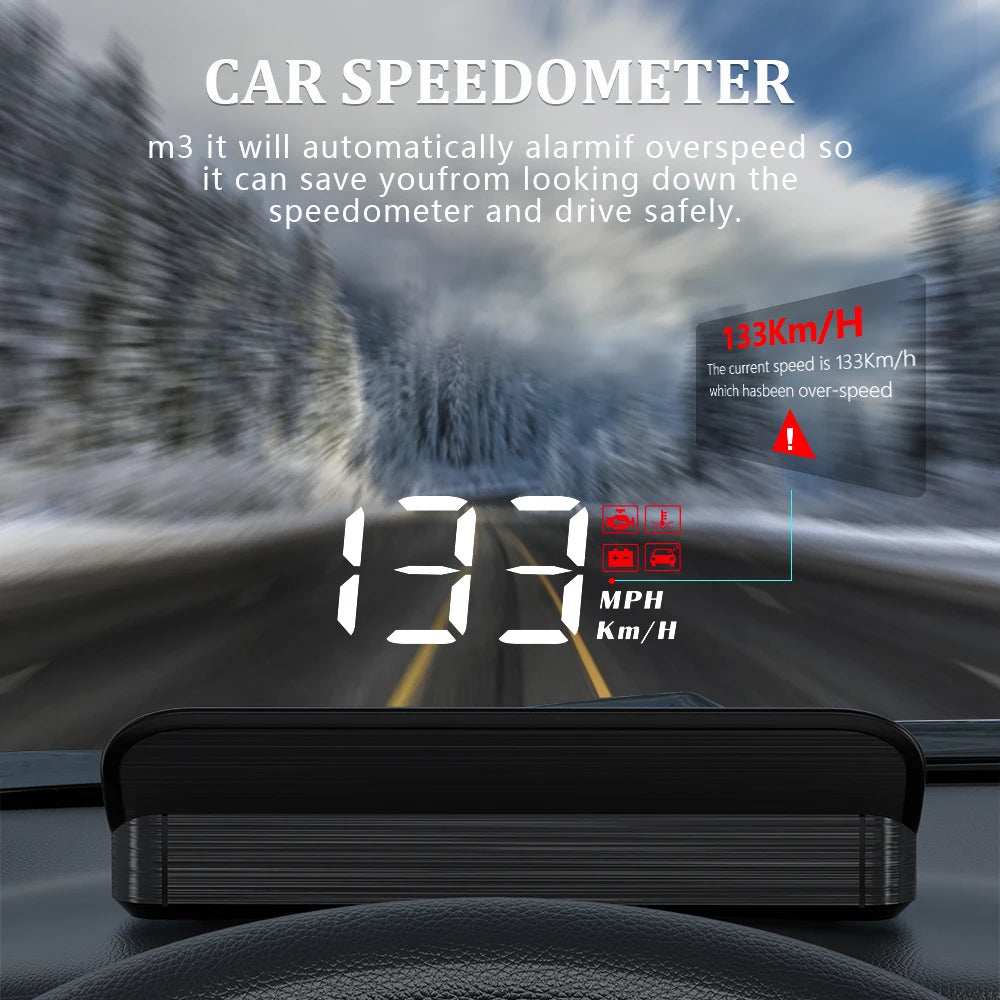 WYING M3 OBD2 GPS Head-Up Display – Advanced Digital Speedometer & Safety Companion for Your Car