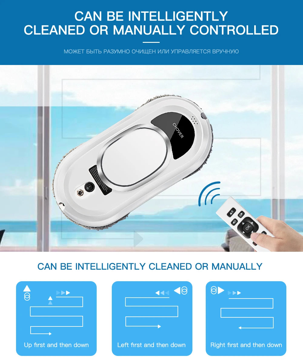 Chovery Smart Window Cleaning Robot – Remote-Controlled Electric Glass Cleaner for Home