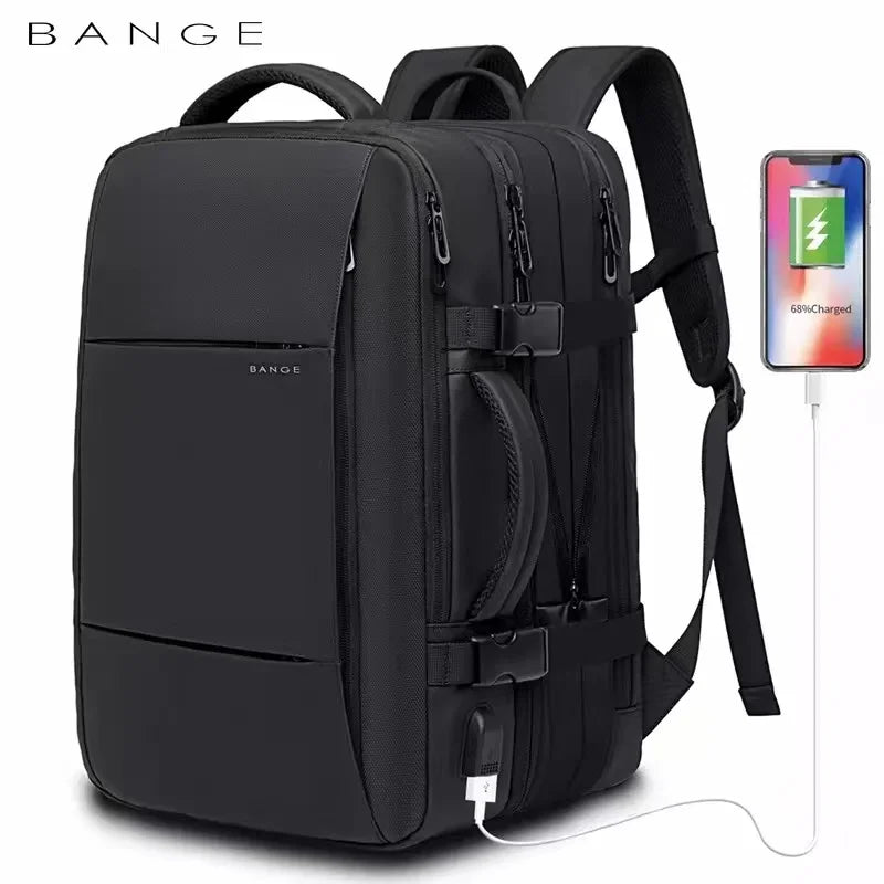 BANGE Expandable Travel Backpack – Stylish, Waterproof, and Functional 17.3" Laptop Bag for Business, School, and Travel