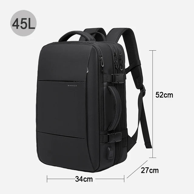 BANGE Expandable Travel Backpack – Stylish, Waterproof, and Functional 17.3" Laptop Bag for Business, School, and Travel