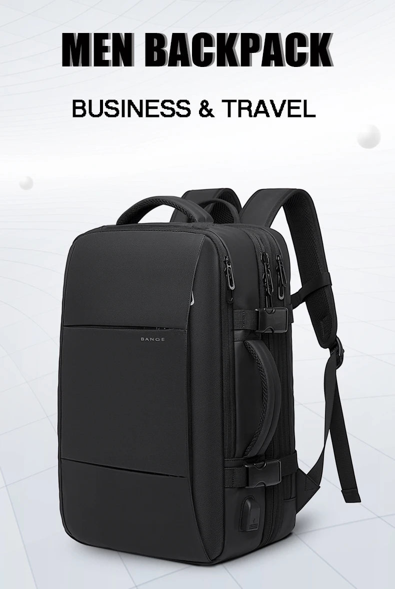 BANGE Expandable Travel Backpack – Stylish, Waterproof, and Functional 17.3" Laptop Bag for Business, School, and Travel