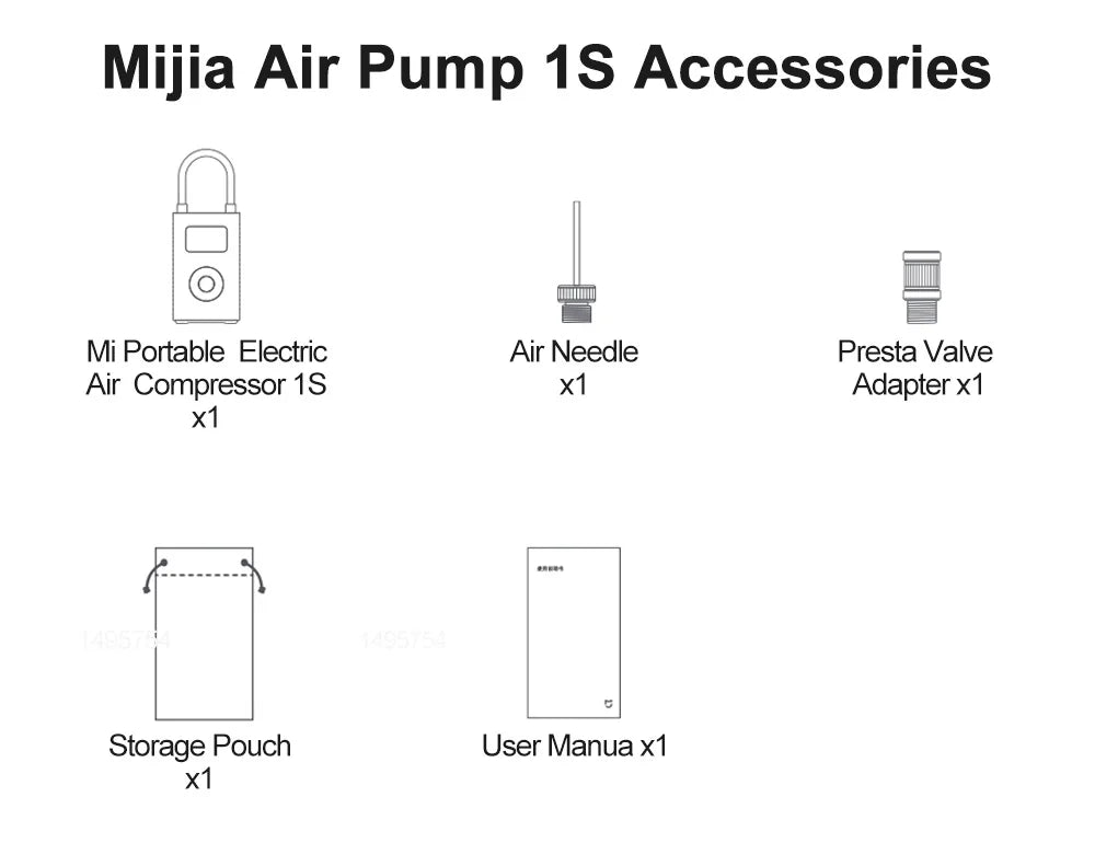 Xiaomi Mijia Air Pump 2 - Portable 150PSI Electric Air Compressor with 25% Faster Inflation, Type-C Charging, and LED Light