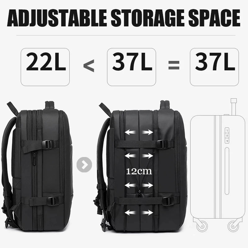 BANGE Expandable Travel Backpack – Stylish, Waterproof, and Functional 17.3" Laptop Bag for Business, School, and Travel